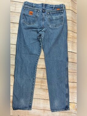Mens Wrangler Riggs FR Workwear Fire Resistant Denim Blue Jeans Size 36x36